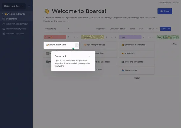 Mattermost v6.35: Improved onboarding tour