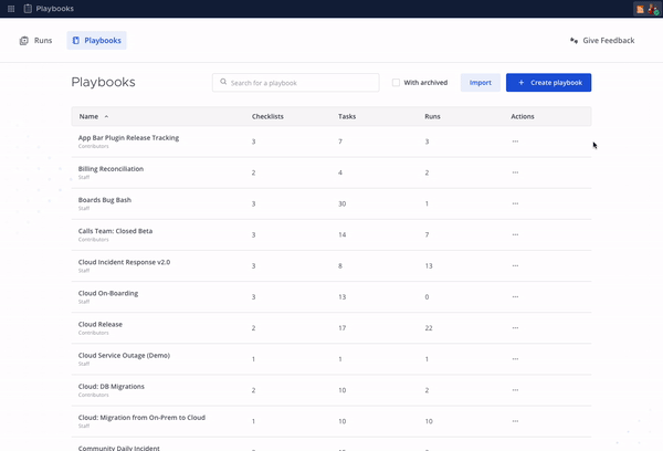 Mattermost v6.5: Playbook export dropdown