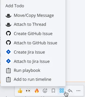 Mattermost v6.6 - Actions menu