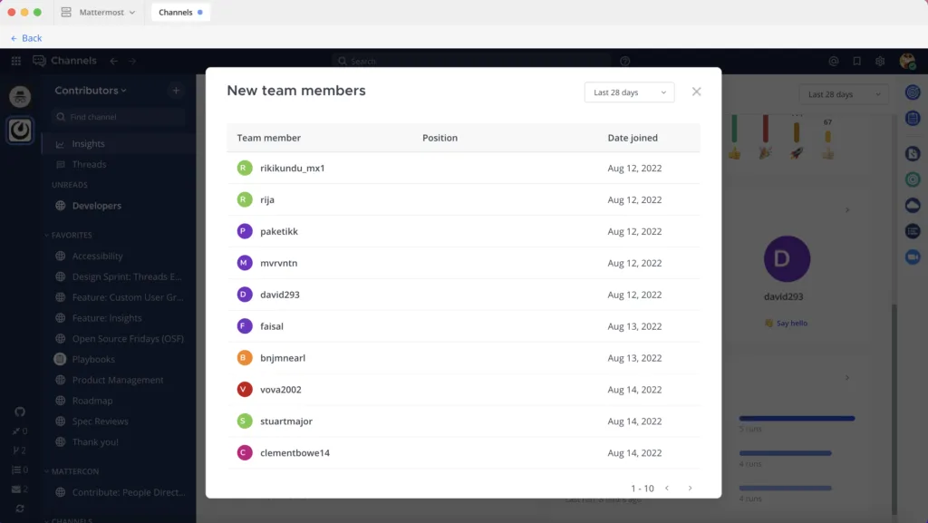 New team members modal
