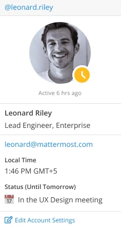 Mattermost v7.5: Profile popover