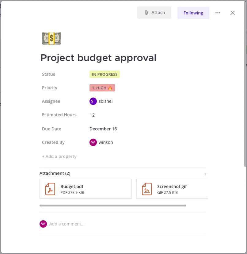 Mattermost Boards file attachment