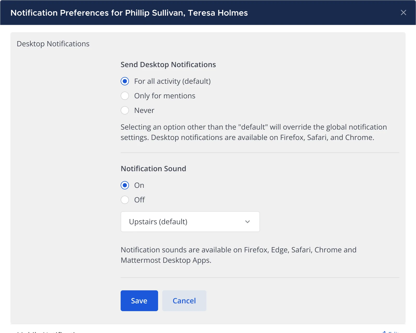 Notification preferences