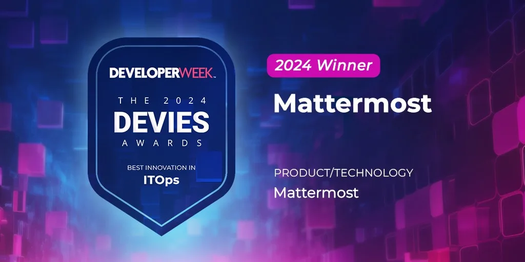 Mattermost wins 2024 DEVIES Award for Best Innovation in ITOps