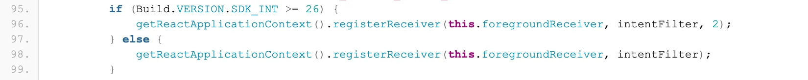 Figure 1: The decompiled code with the exported broadcast receiver