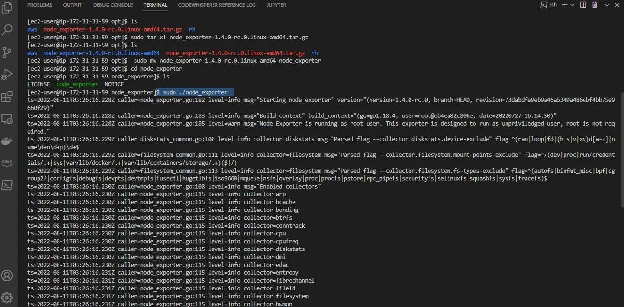 Call Node-exporter script