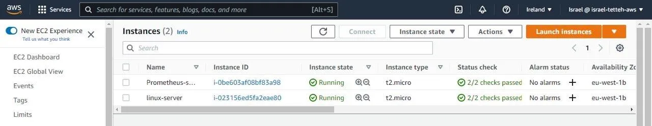 Create a second Linux EC2 instance