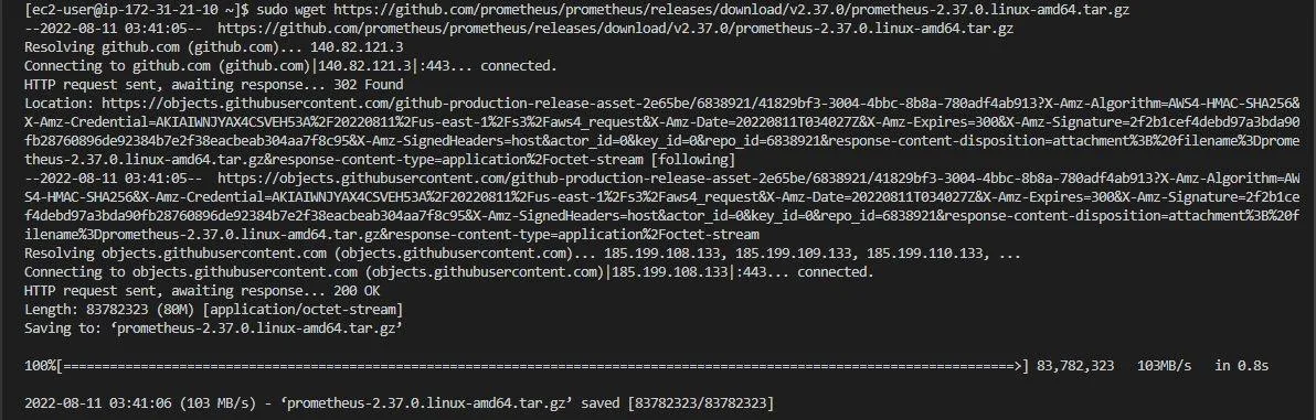 Download Prometheus to your instance