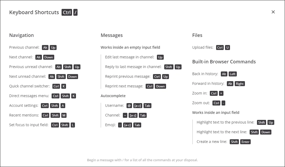 Keyboard Shortcuts