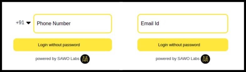 SAWO login dialogue box