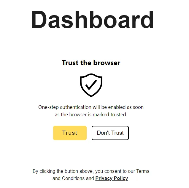 trusted device authentication SAWO dashboard