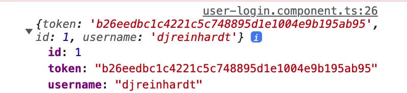 user login results