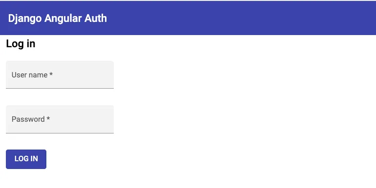 user credentials form