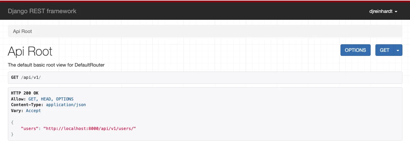 API root page