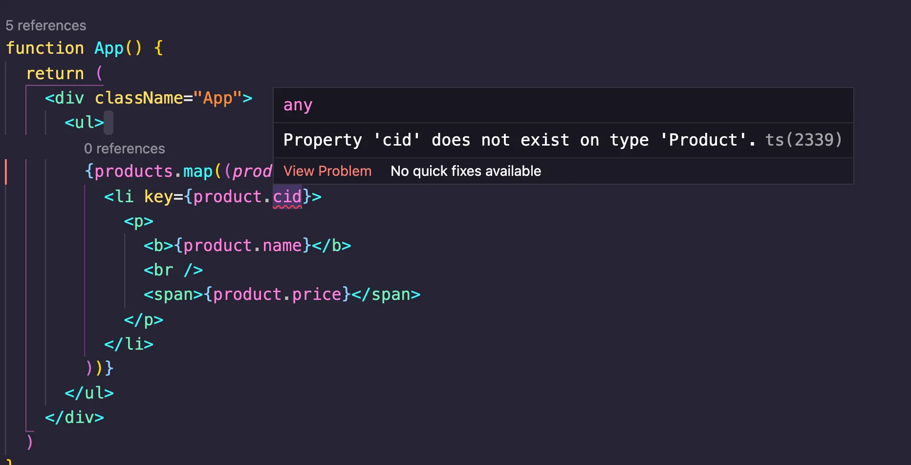 typescript error message example