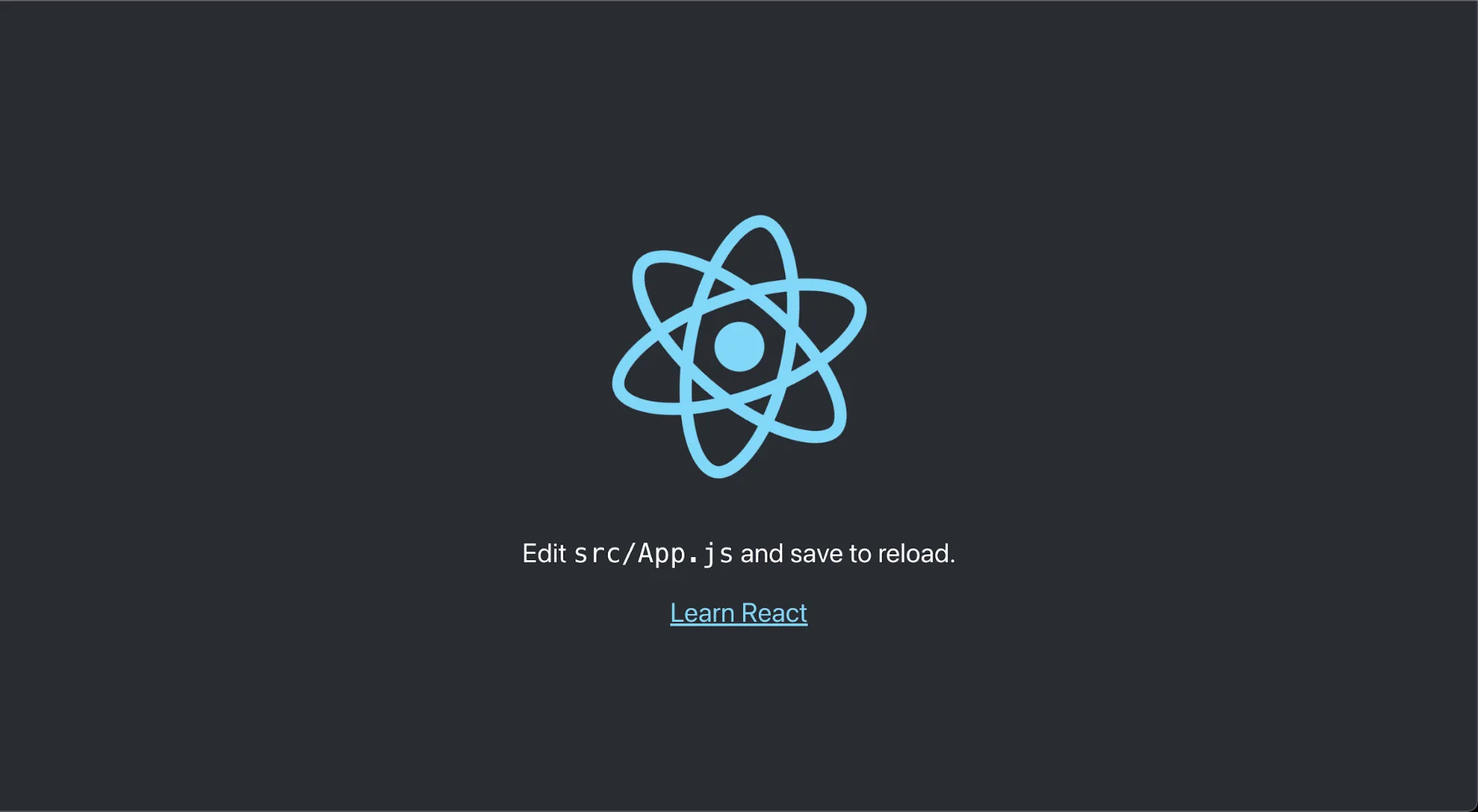 React src/App.js screen
