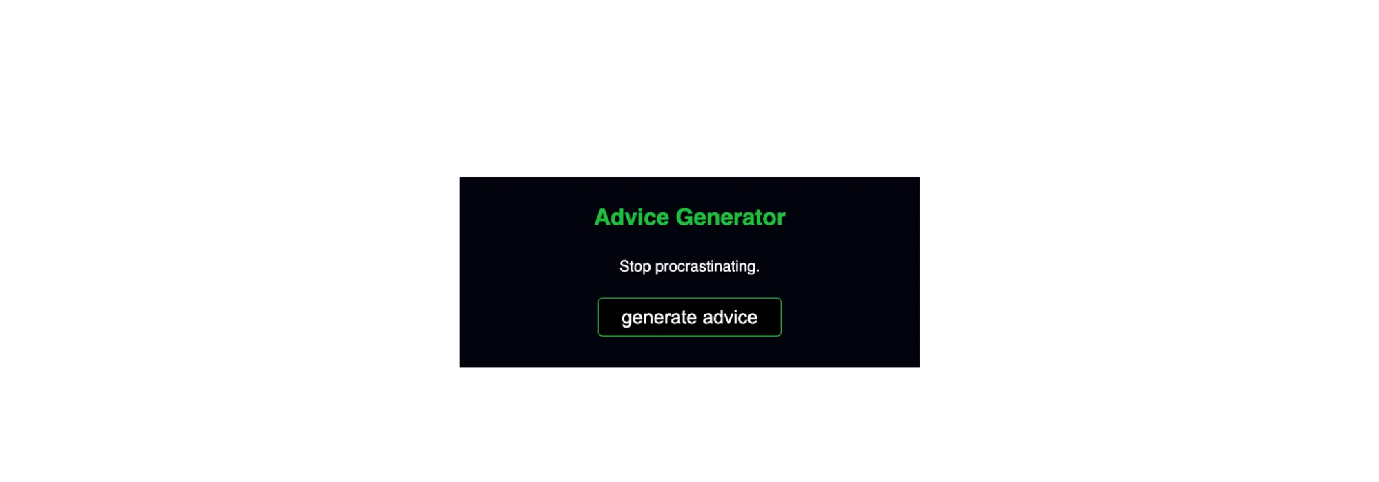 web APIs: Advice generator