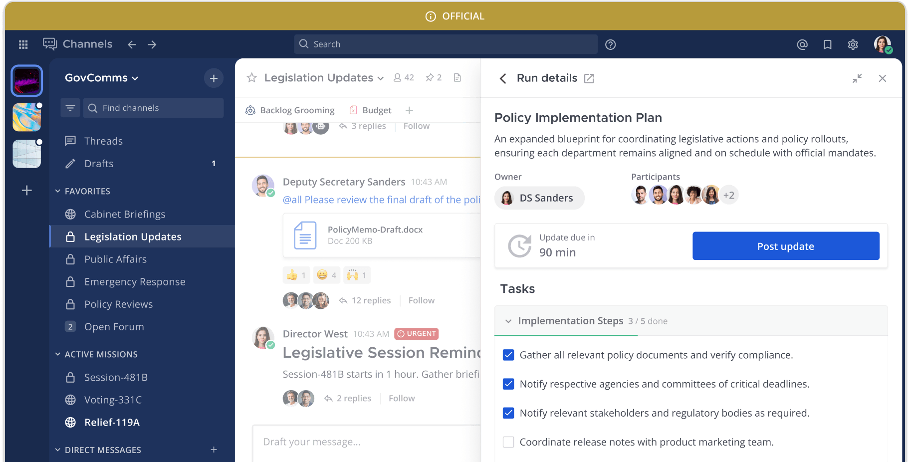 Mattermost compliance and security dashboard