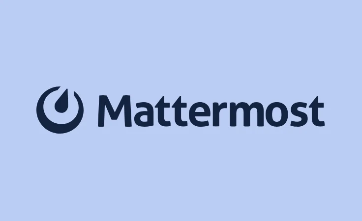 Mattermost logo on sky tint background