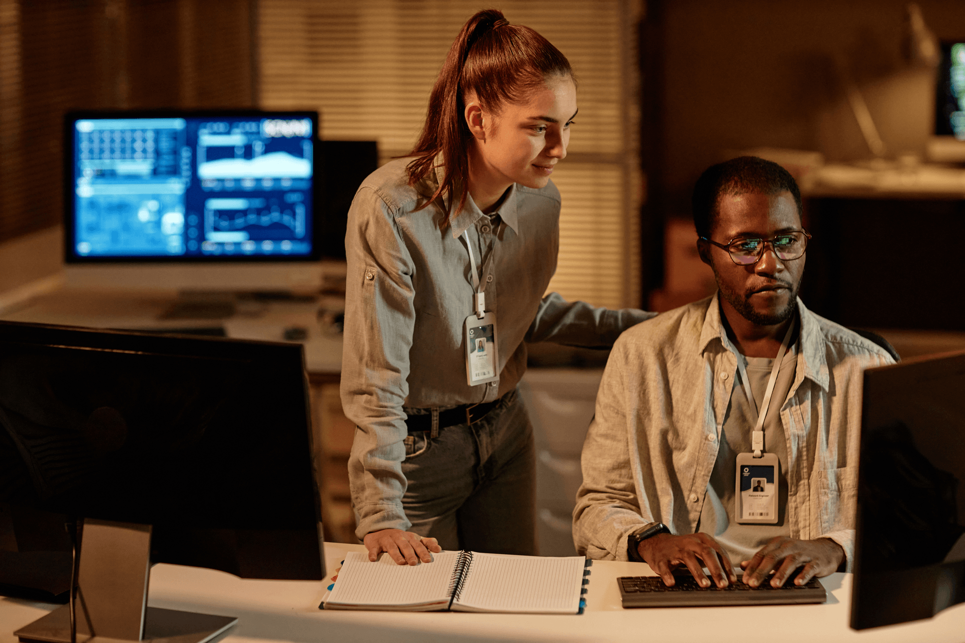 Partners collaborating in a modern office
