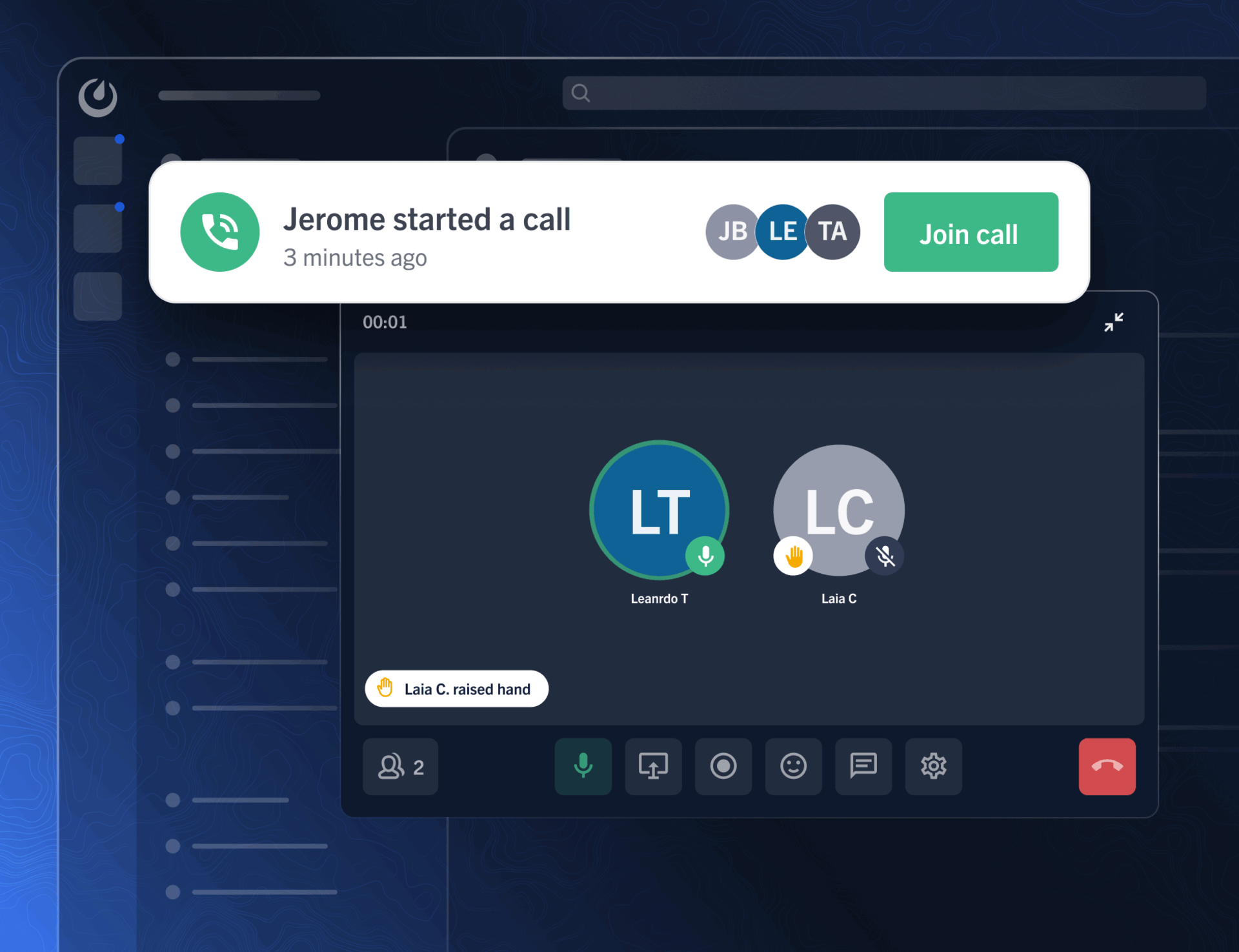 Mattermost Calls interface