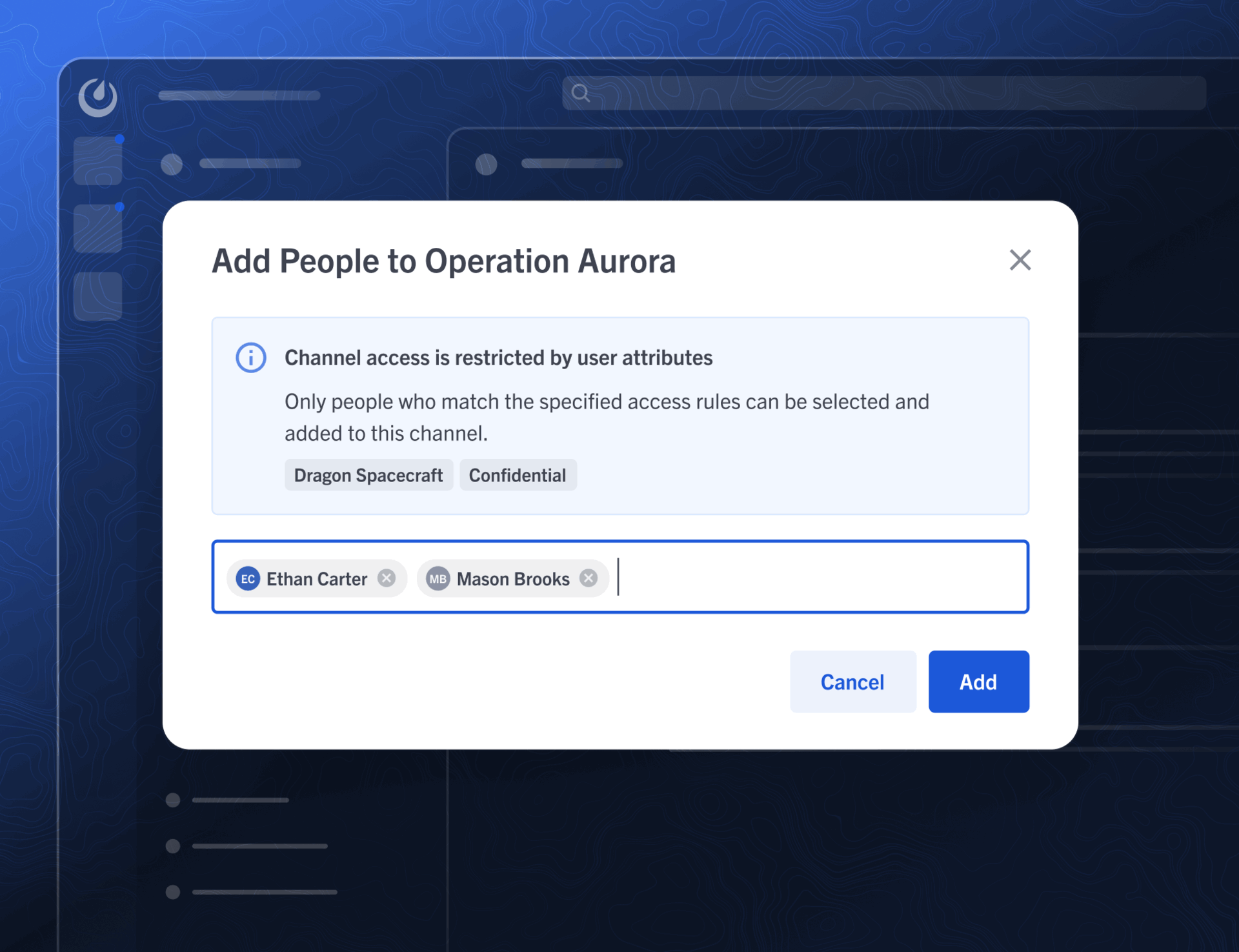 Mattermost user access management interface