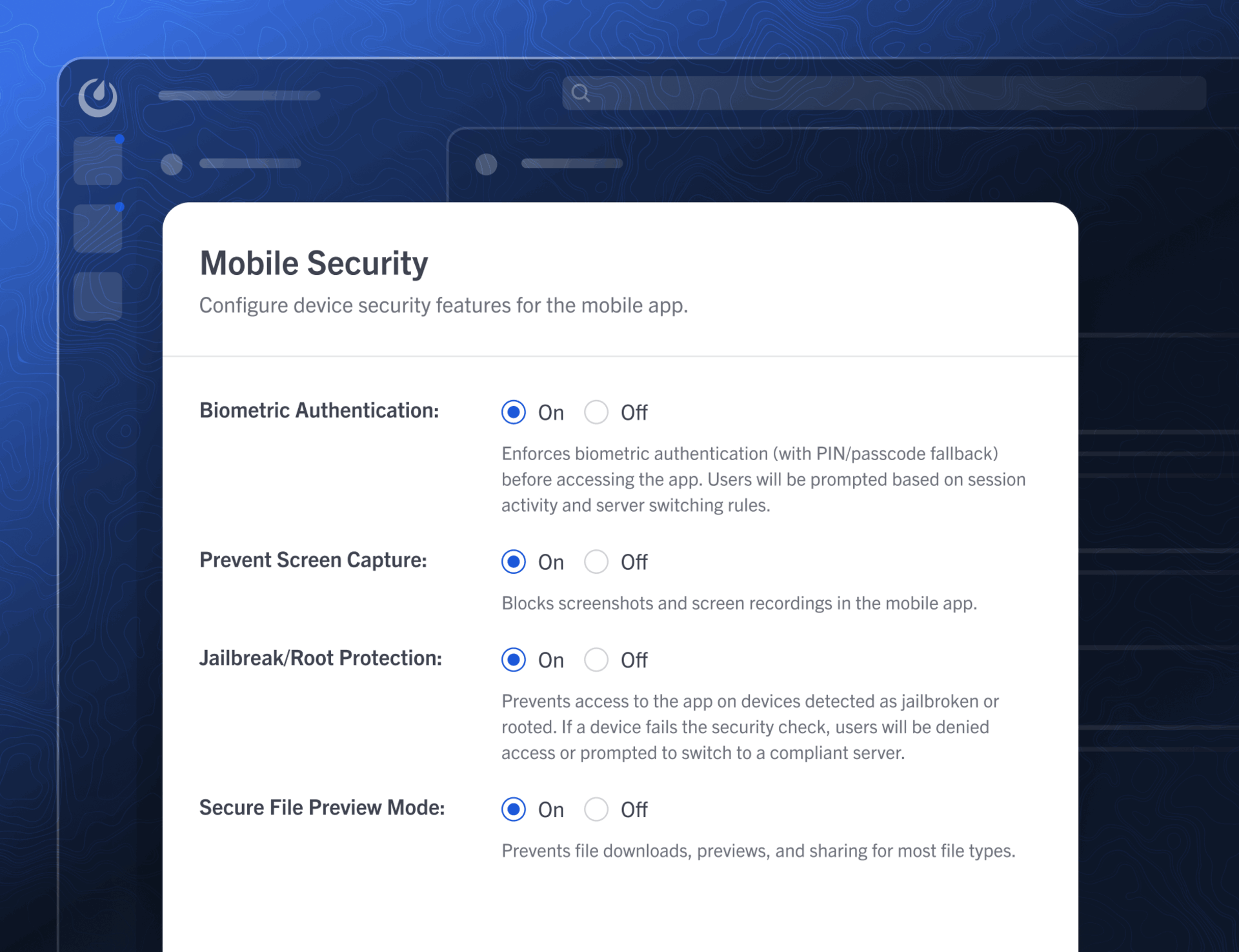 Mattermost security settings and code review interface