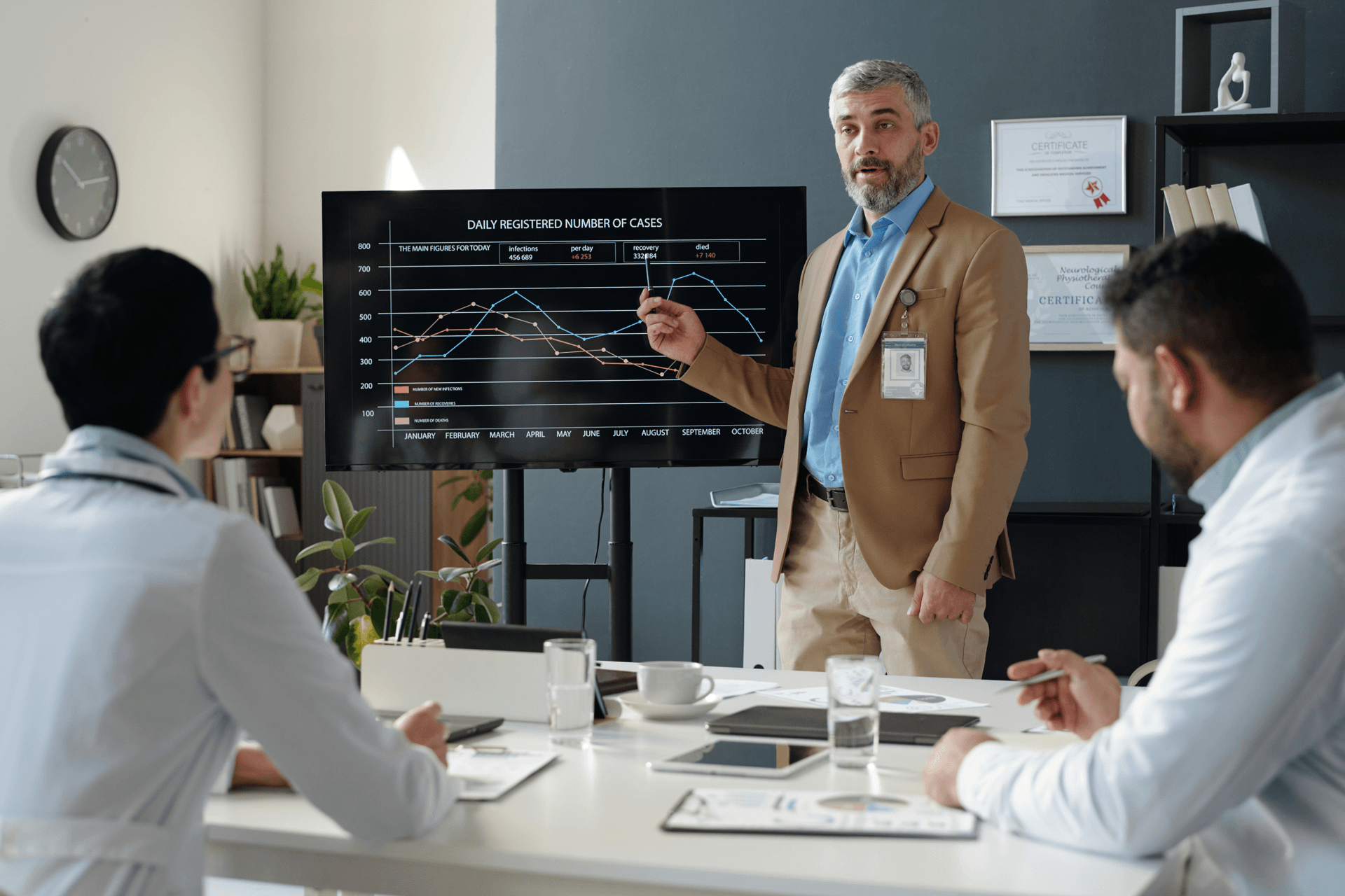 Professional presenting data sovereignty insights to a team
