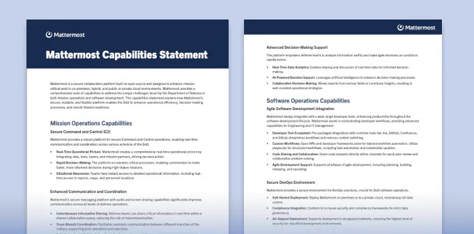 Mattermost Capabilities Brief