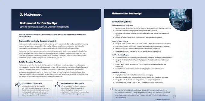 Mattermost for DevSecOps Datasheet