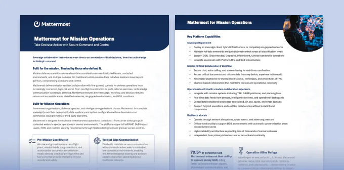 Mattermost for Mission Operations Datasheet