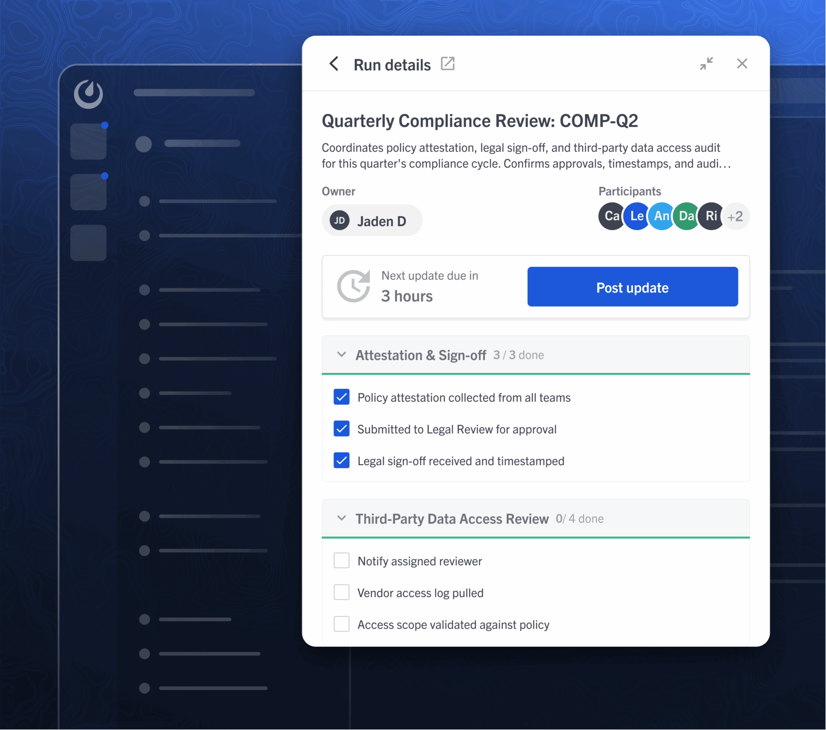 Automated compliance workflow in Mattermost
