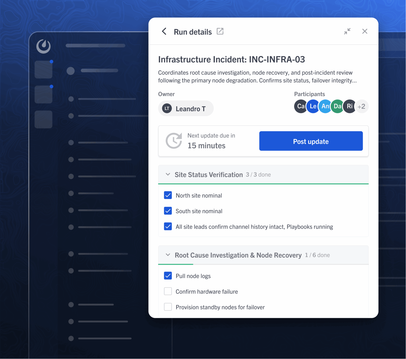 Site command coordination channel in Mattermost