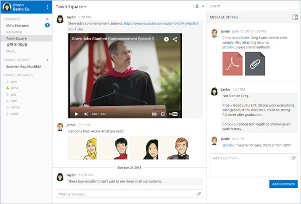 Mattermost messaging, file sharing and search