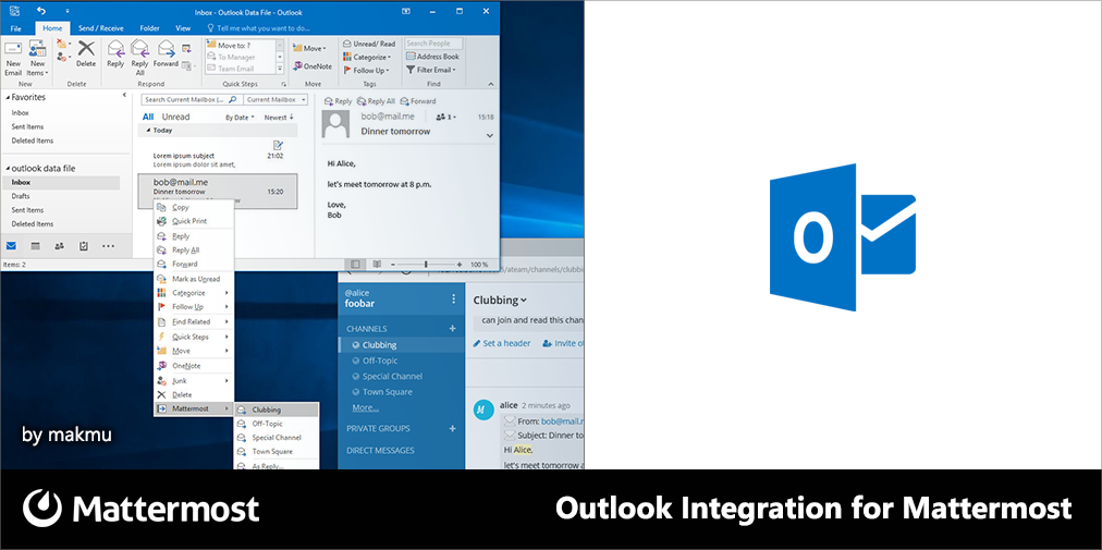 Outlook integration for Mattermost