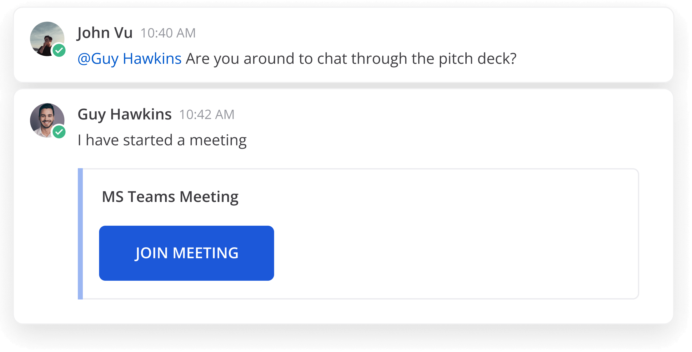 Microsoft Teams meetings inside Mattermost